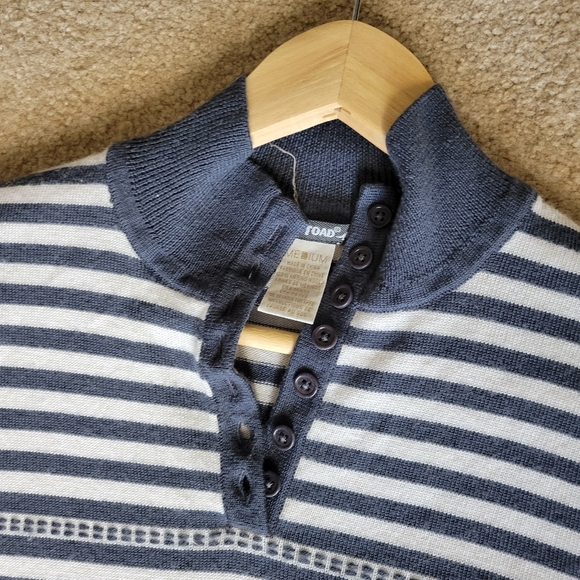 Toad & Co Horny Toad Fine Merino Wool Striped Sweater SZ M - Picture 13 of 16